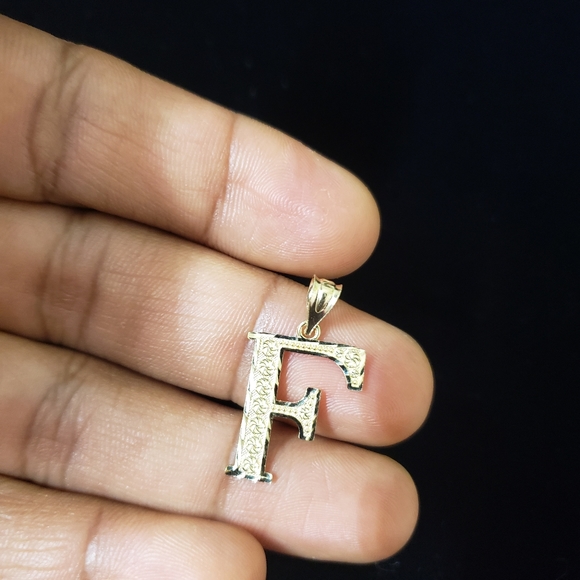10kt Gold Letter F Pendant - Picture 6 of 11